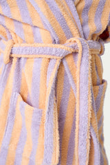 Pastel striped kids bathrobe lilac orange
