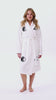 White bathrobe with yin yang patches - witte ochtendjas met yin yang 