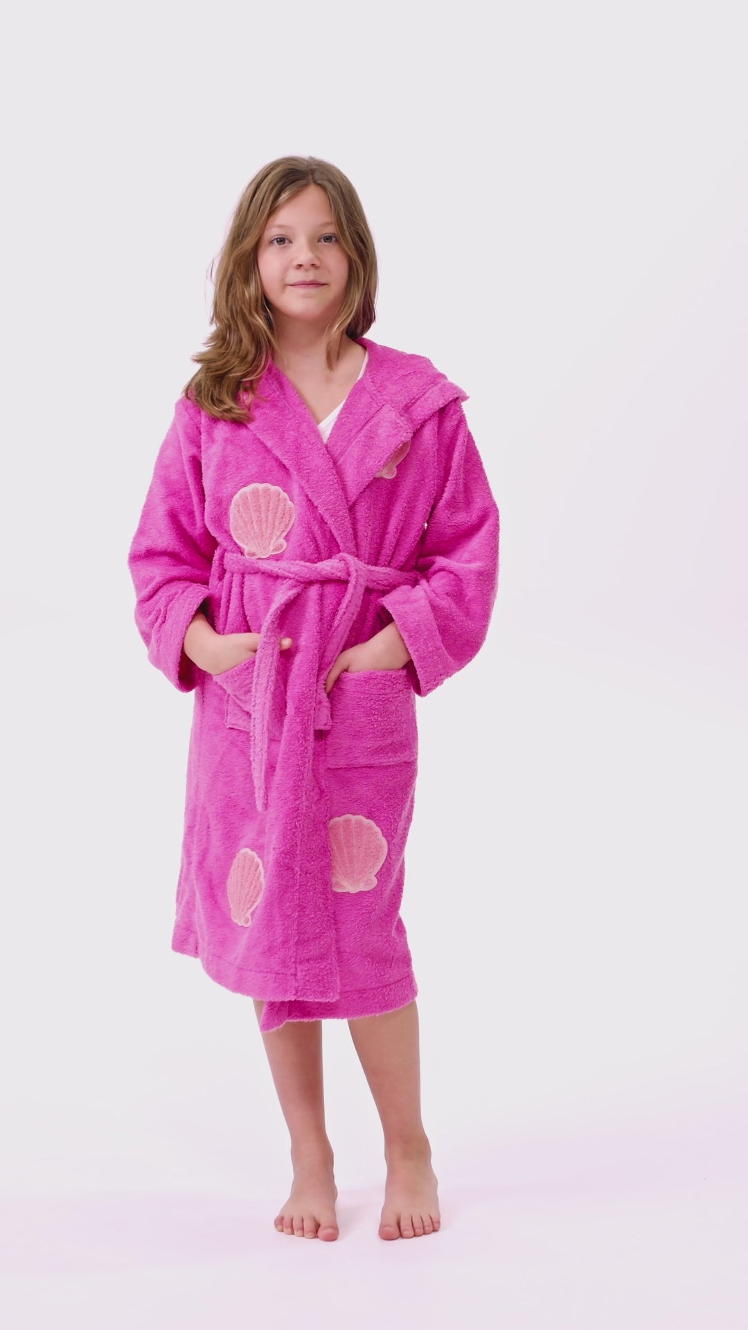 mermaid pink bathrobe shells