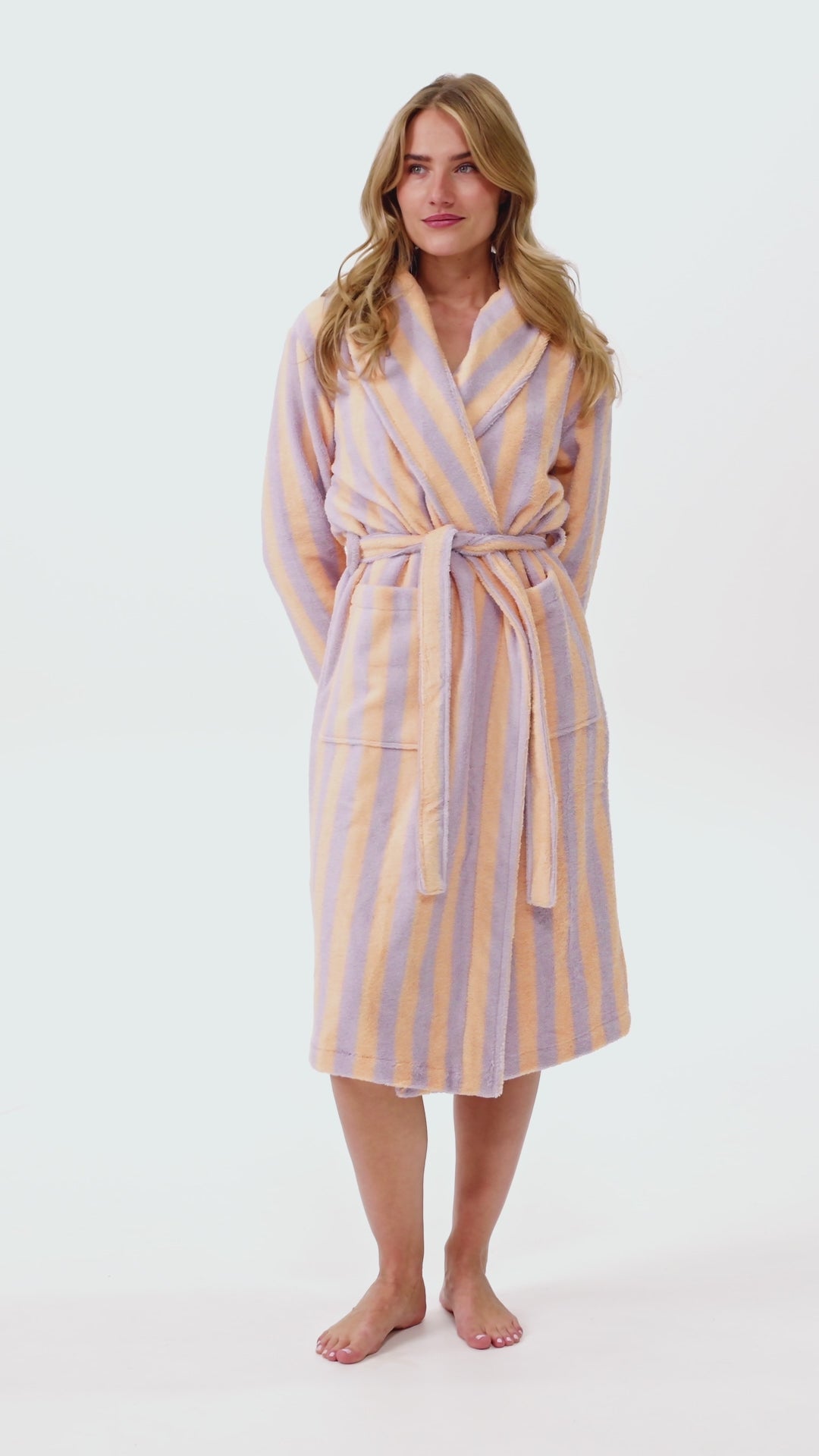 Orange LIla pastel bathrobe
